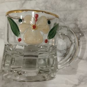 Vintage Christmas Floral Shotglasses Set 4
